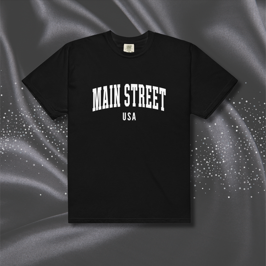 Main Street USA Comfort Colors T-shirt | Black (White Print)