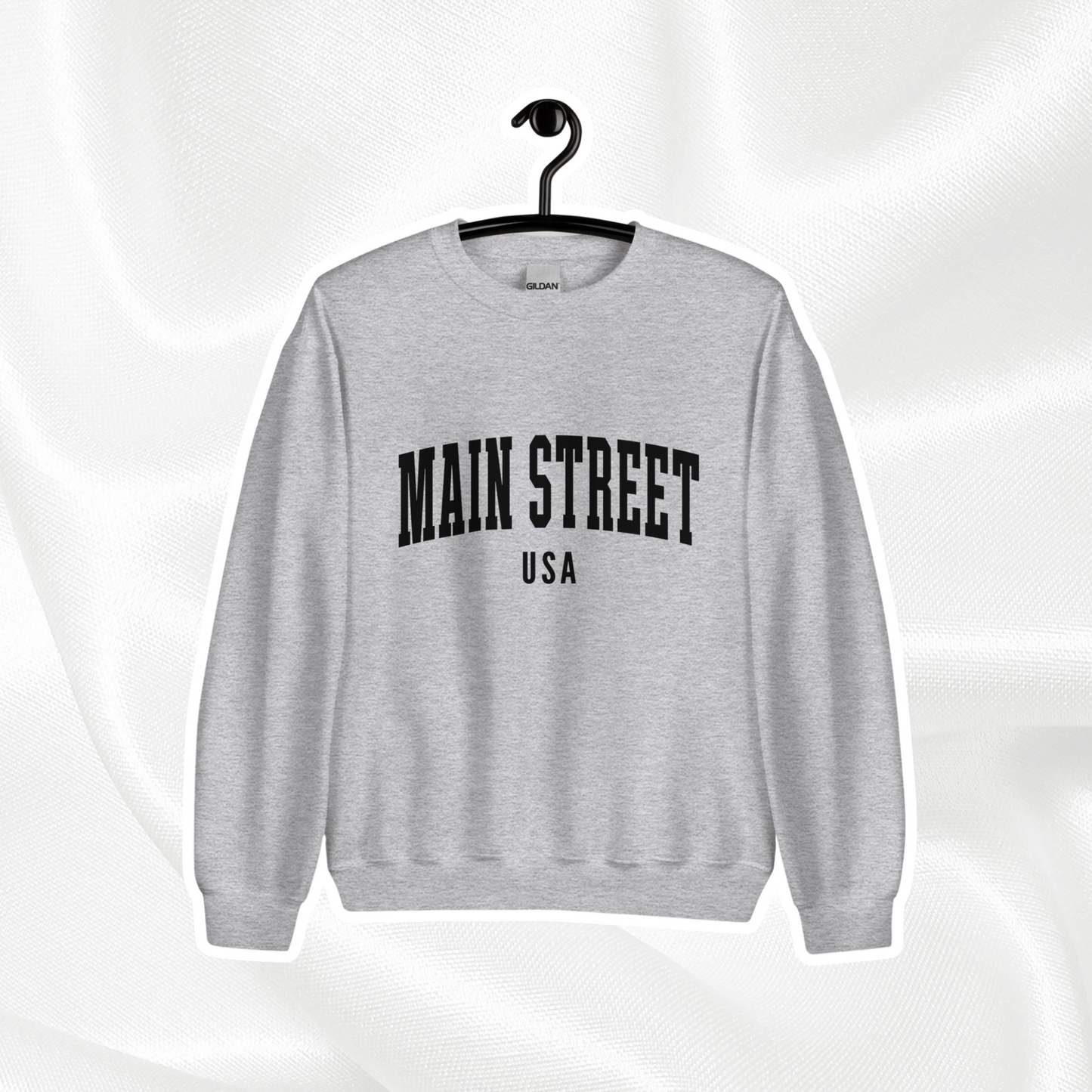 Main Street USA Crewneck | Sport Gray (Black Print)