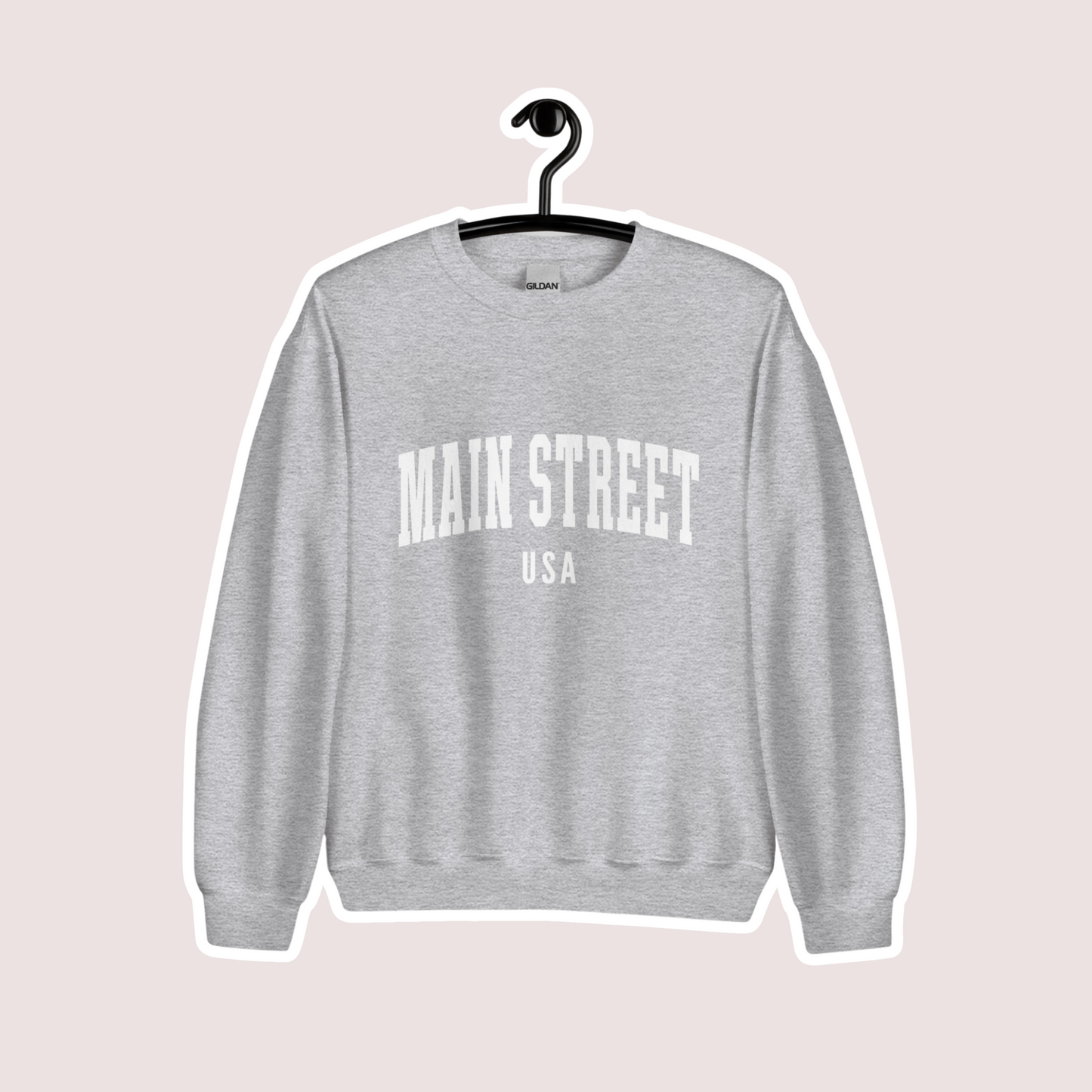 Main Street USA Crewneck | Sport Gray (White Print)