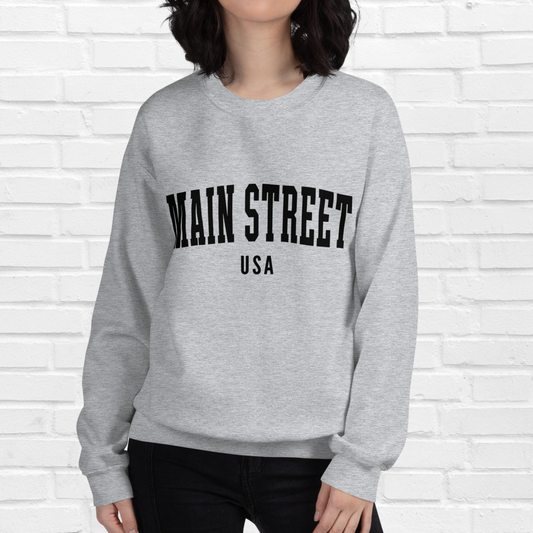 Main Street USA Crewneck | Sport Gray (Black Print)