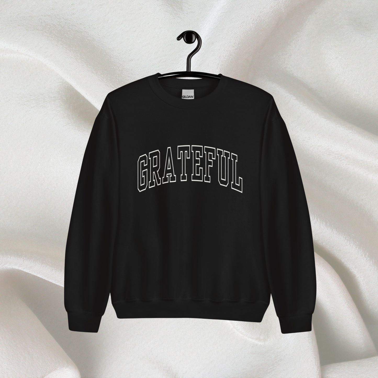 Varsity Grateful Crewneck | Black (White Print)