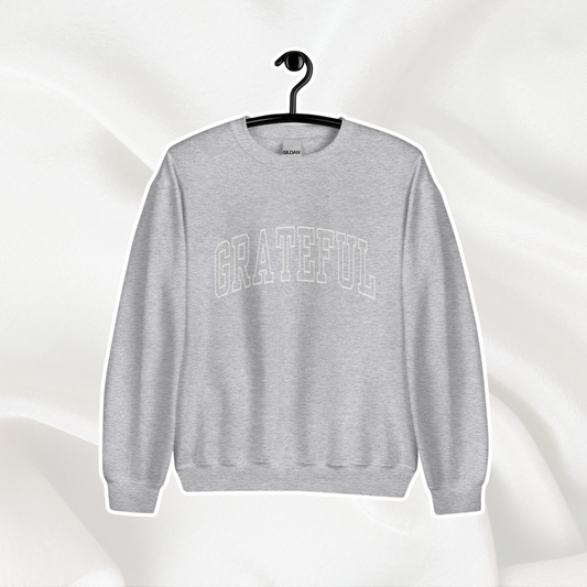 Varsity Grateful Crewneck | Sport Gray (White Print)