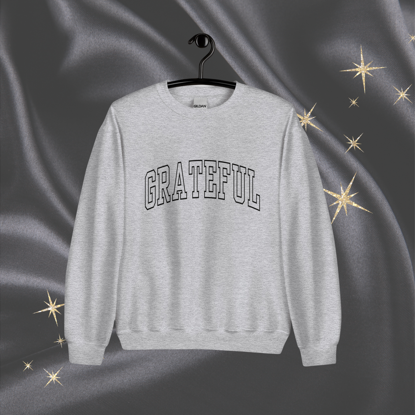 Varsity Grateful Crewneck | Sport Gray (Black Print)