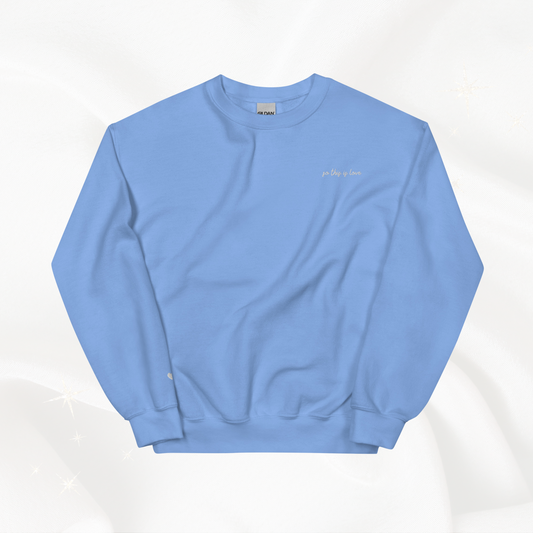 So This is Love Embroidered Crewneck | Carolina Blue