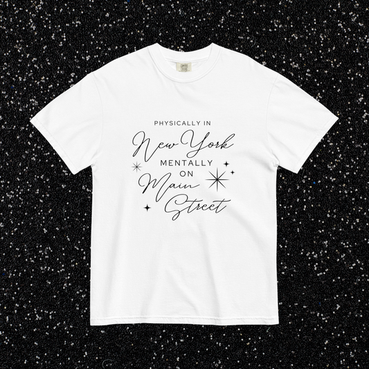 Mentally on Main Comfort Colors Tee, New York | White