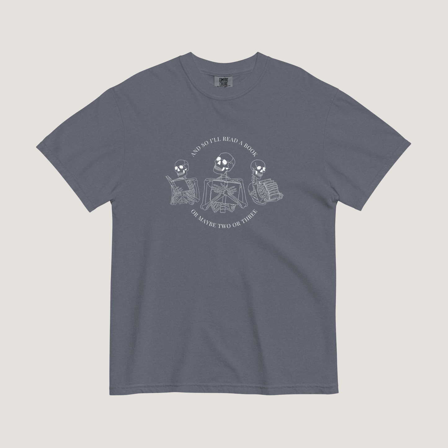 Literary Skeletons Comfort Colors Tee | Denim