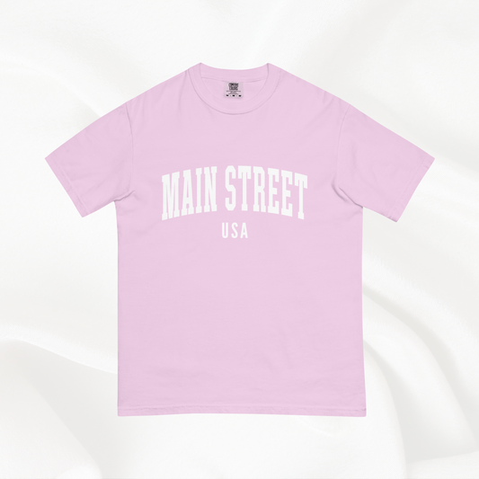 Main Street USA Comfort Colors T-shirt | Orchid (White Print)