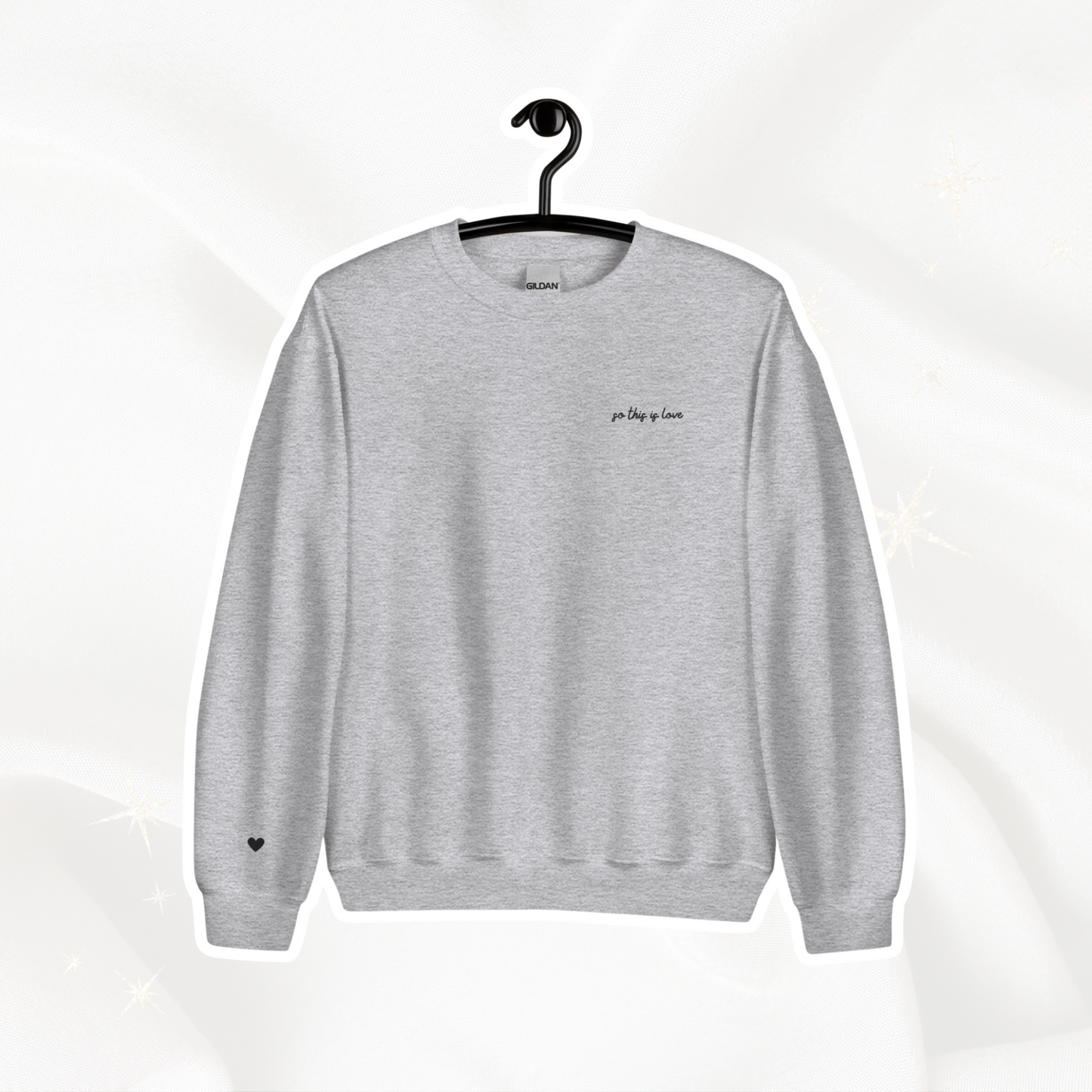 So This is Love Embroidered Crewneck | Sport Gray
