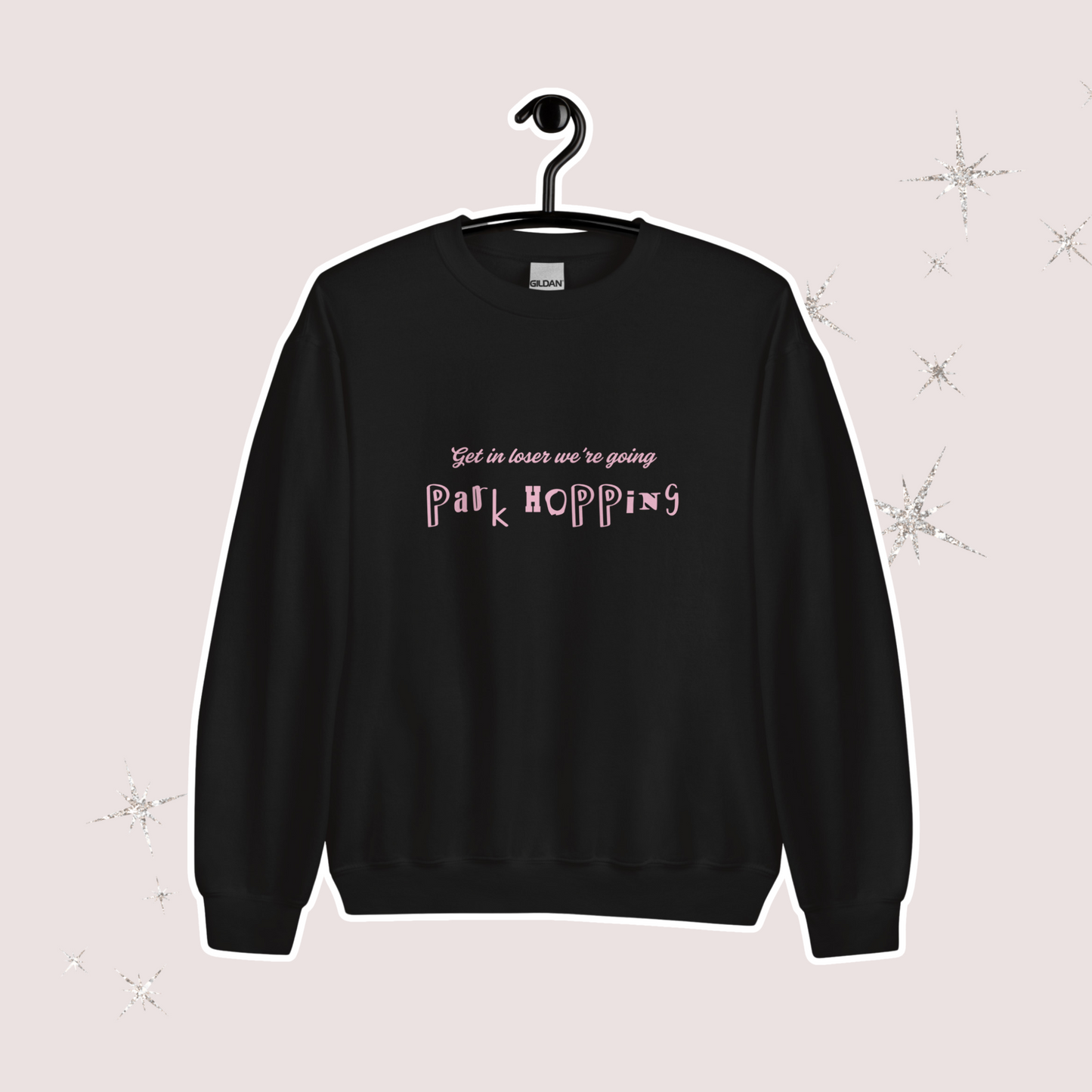 Get in Loser Crewneck | Black (Pink Print)