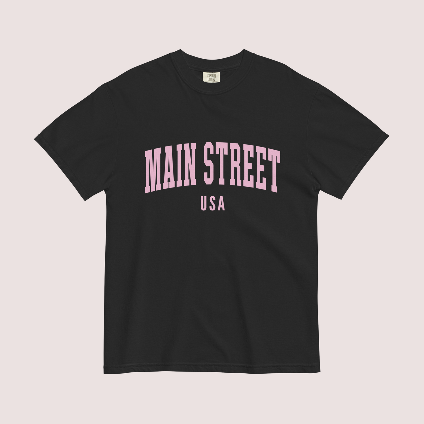 Main Street USA Comfort Colors T-shirt | Black (Pink Print)