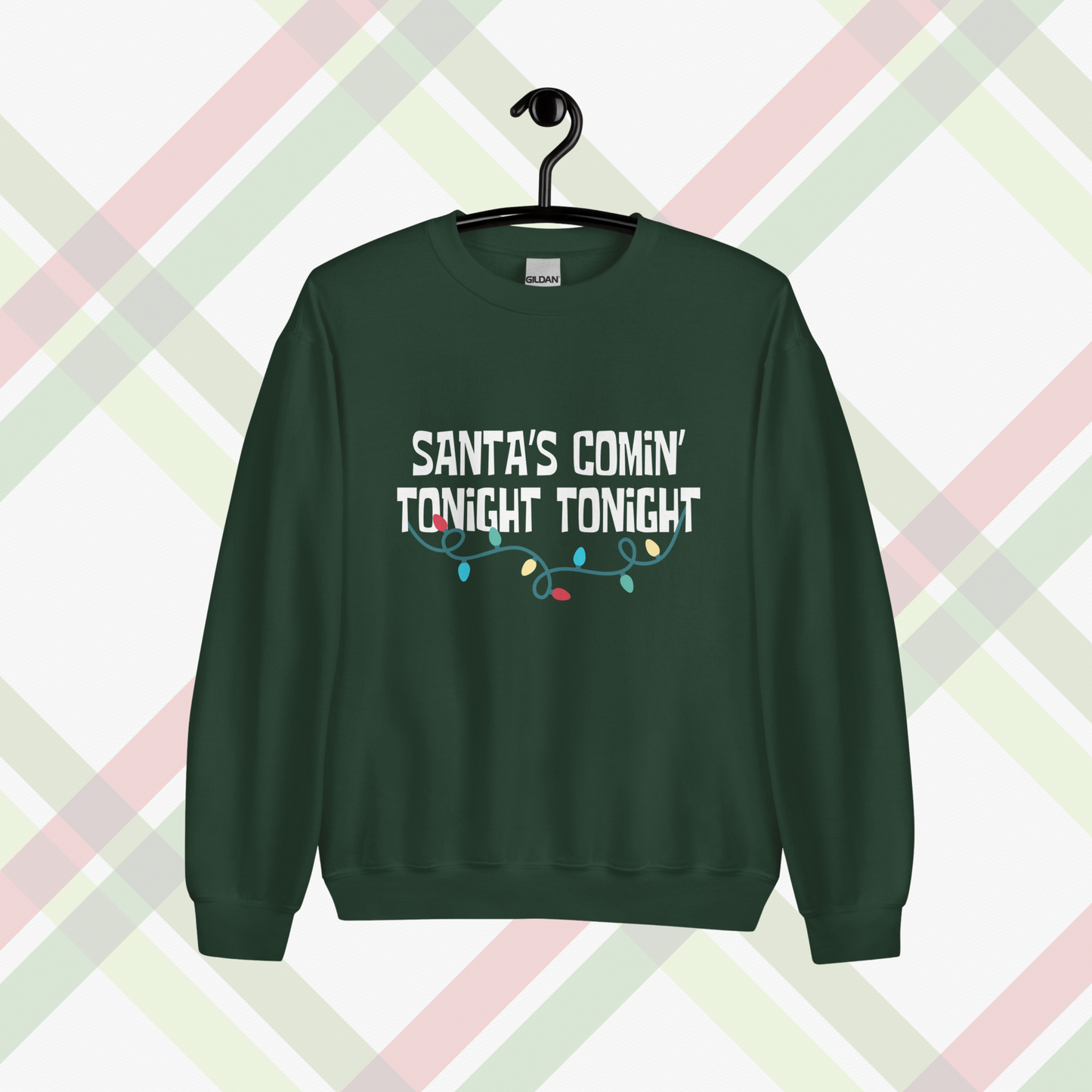 Santa's Comin' Crewneck | Forest Green