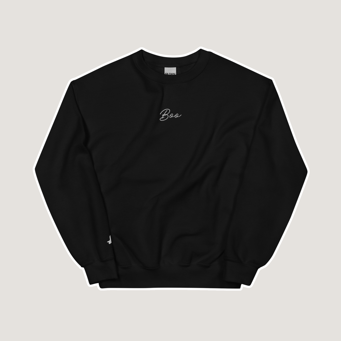 Embroidered Boo Crewneck | Black