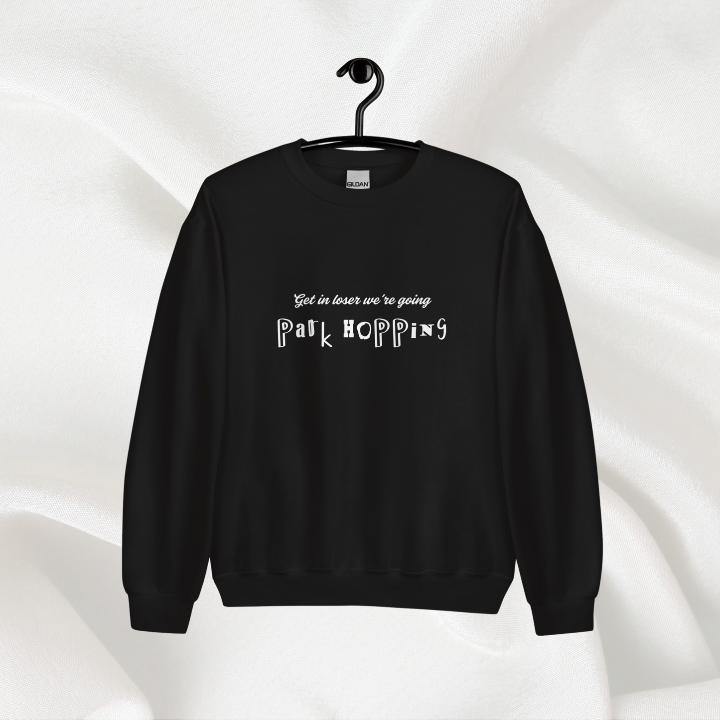 Get in Loser Crewneck | Black (White Print)
