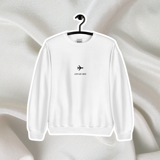 Airplane Mode Crewneck | White