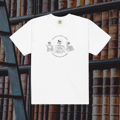 Literary Skeletons Comfort Colors Tee | White
