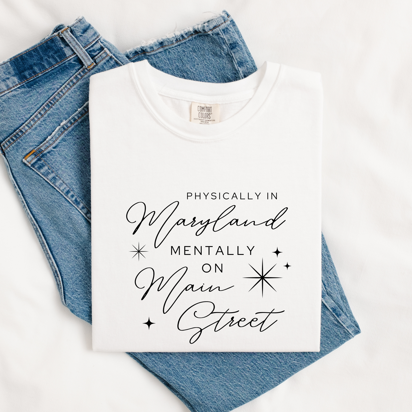 Mentally on Main MD Comfort Colors Tee | White