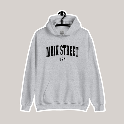 Main Street USA Hoodie | Gray (Black Print)