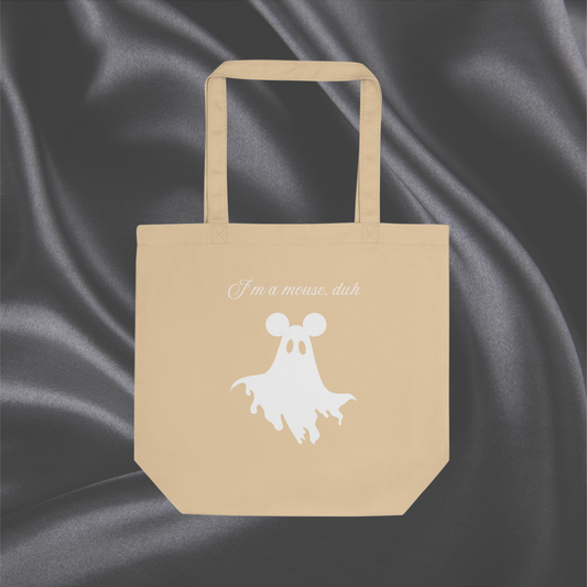 I'm a Mouse Canvas Tote (White Print)