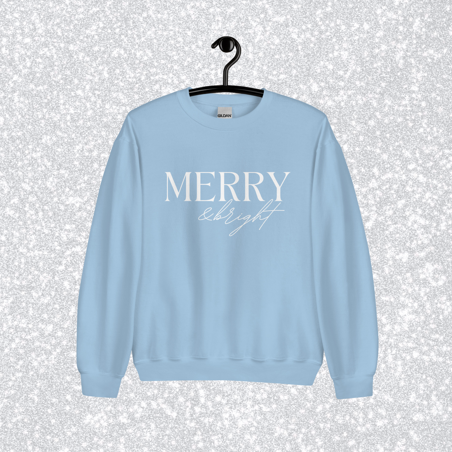 Merry & Bright Crewneck | Light Blue