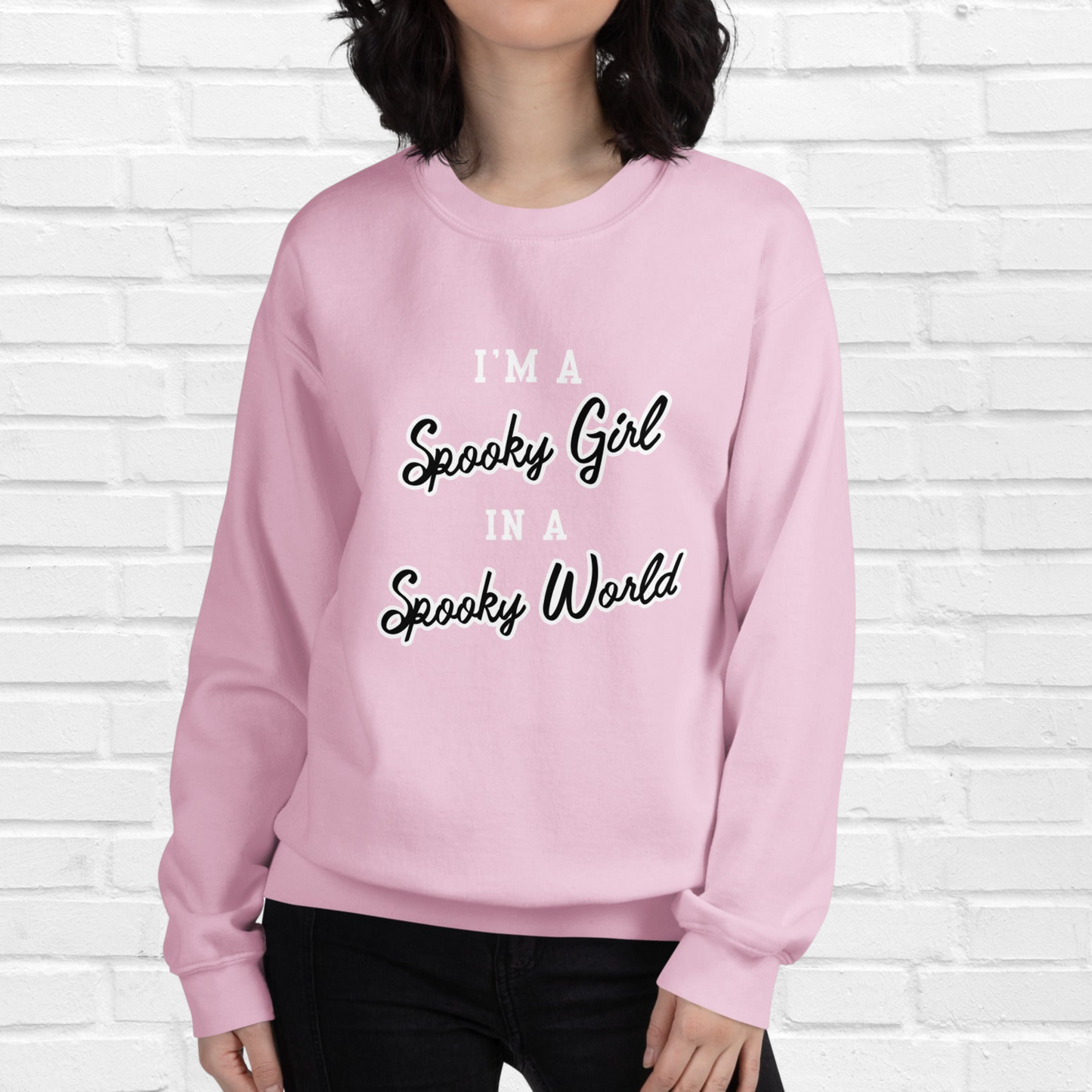 Spooky Girl Crewneck | Light Pink