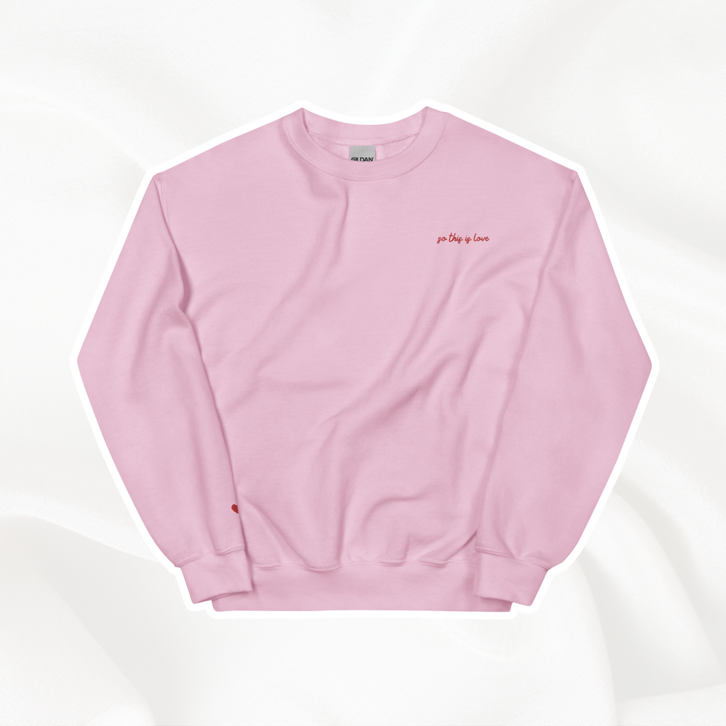 Donc c’est l’amour brodé Crewneck | Rose