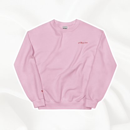 Donc c’est l’amour brodé Crewneck | Rose