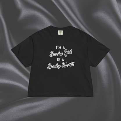 Spooky Girl Comfort Colors Crop Tee | Black