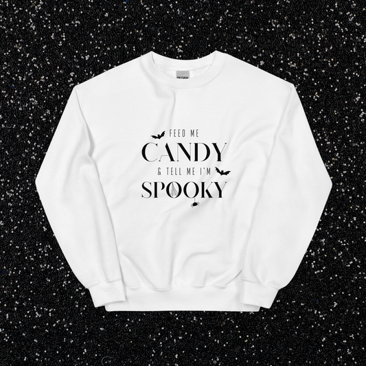 Feed Me Candy Crewneck | White