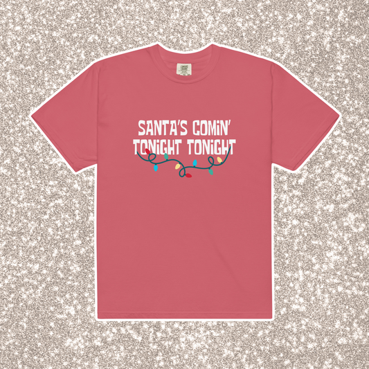 Santa's Comin' Comfort Colors Tee | Watermelon