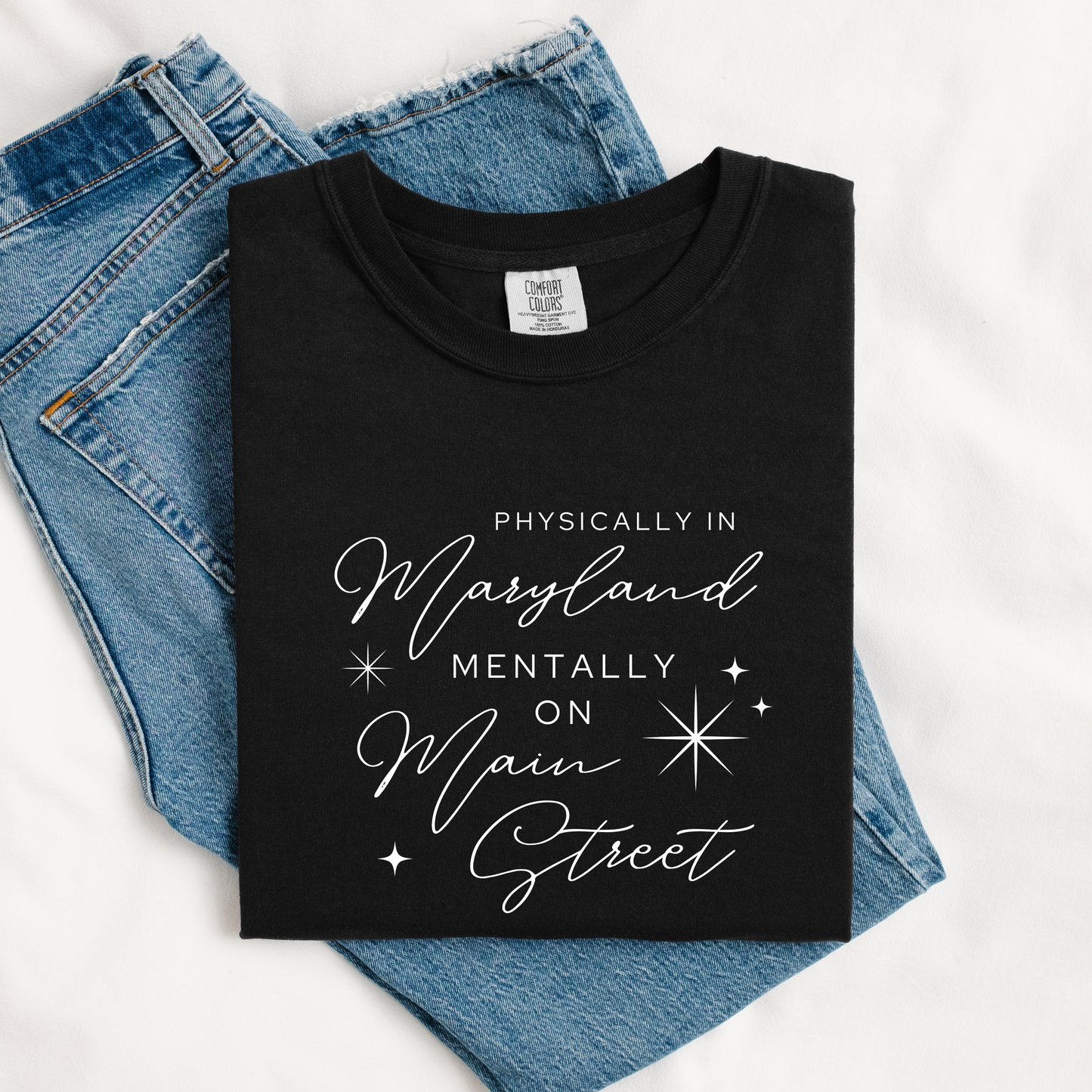 Mentally on Main MD Comfort Colors Tee | Black