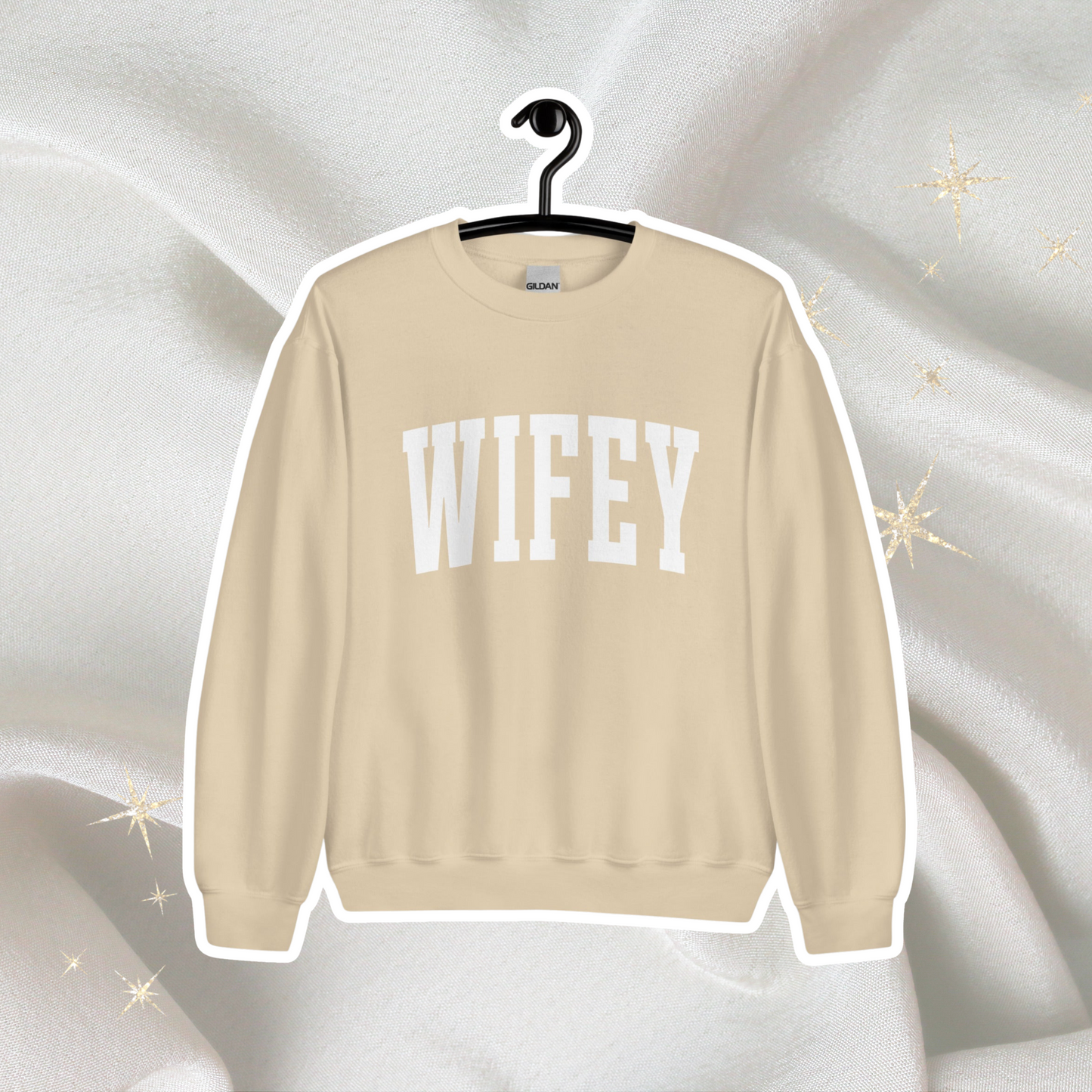 Varsity Wifey Crewneck | Sand