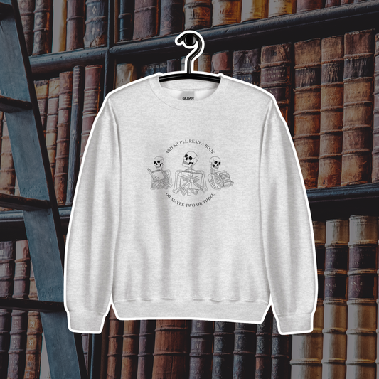 Literary Skeletons Crewneck | Ash