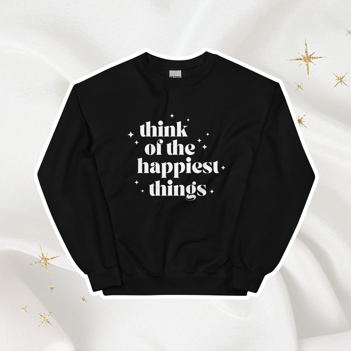 Think of the Happiest Things Crewneck | Black