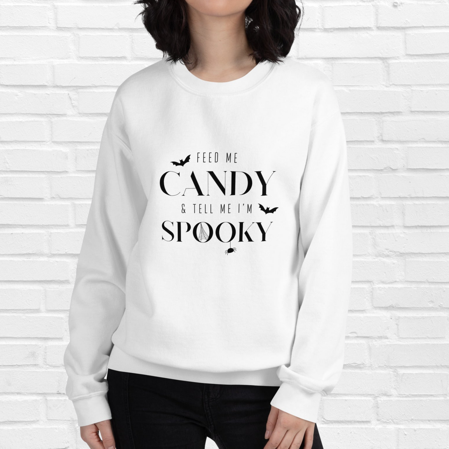 Feed Me Candy Crewneck | White