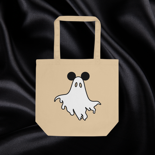 Ghost Mouse Organic Tote | Tan, Outline