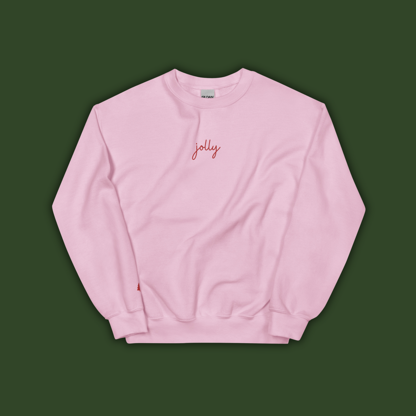 Embroidered Jolly Crewneck | Light Pink