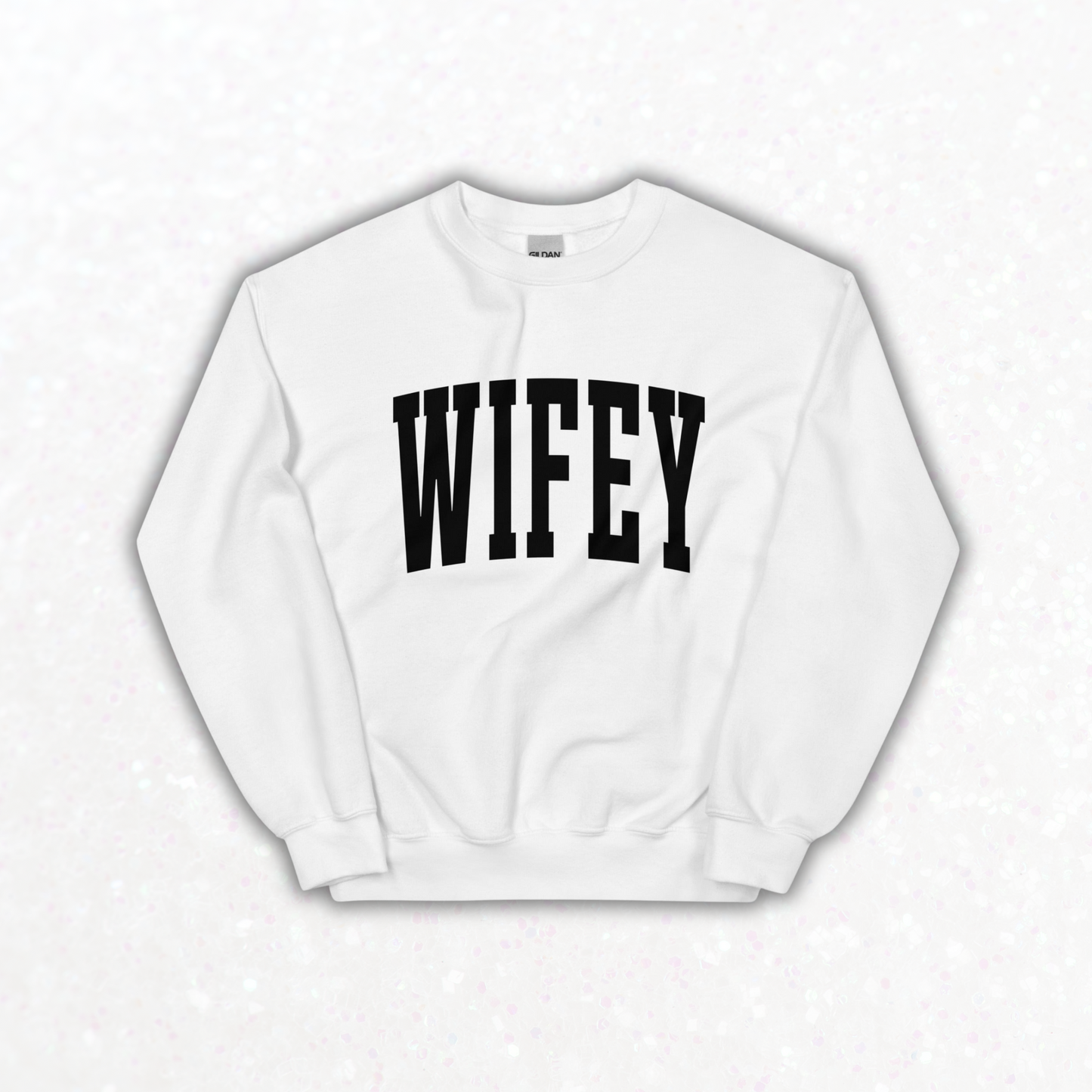 Varsity Wifey Crewneck | White