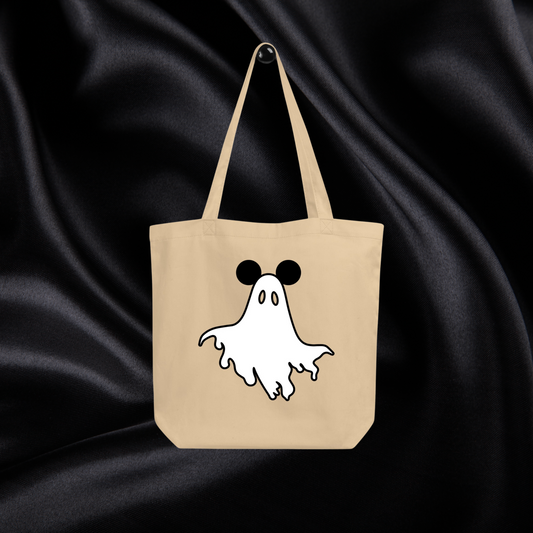 Ghost Mouse Organic Tote | Tan, Outline