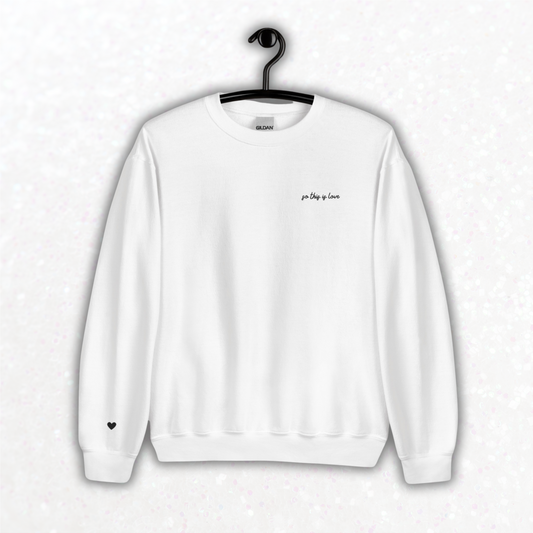 Donc c’est l’amour brodé Crewneck | Blanc