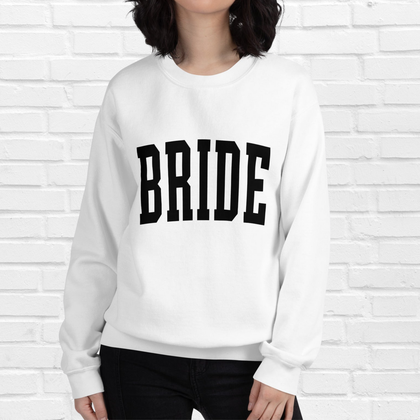 Varsity Bride Crewneck | White