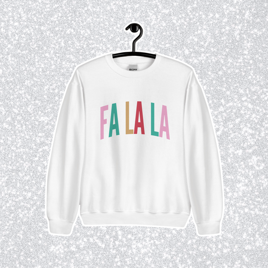 Fa La La Crewneck | White