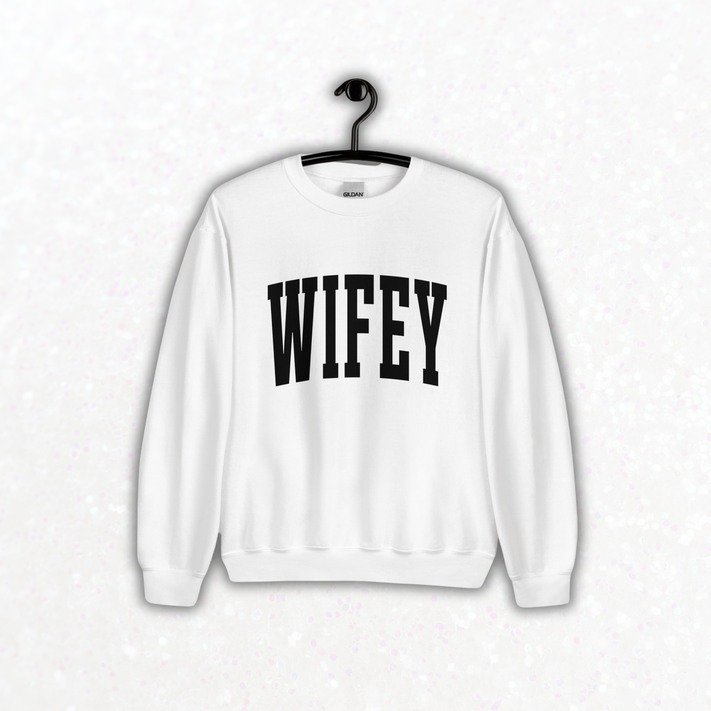 Varsity Wifey Crewneck | White