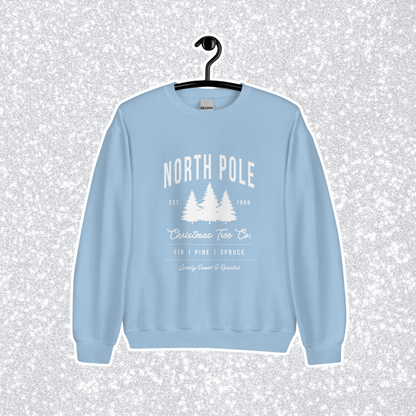 North Pole Christmas Tree Co. Crewneck | Light Blue