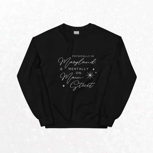 Mentally on Main Crewneck, Maryland | Black