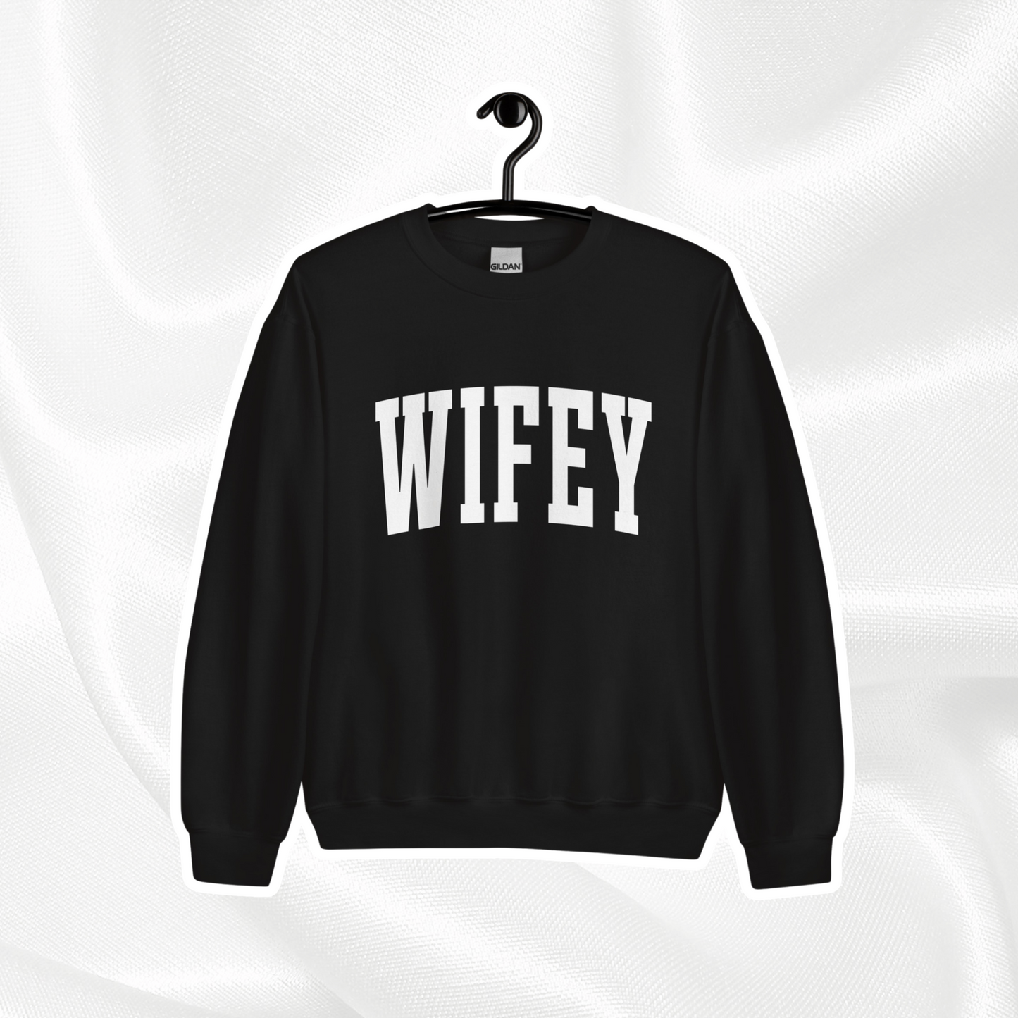 Varsity Wifey Crewneck | Black