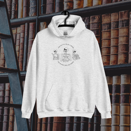 Literary Skeletons Hoodie | Ash