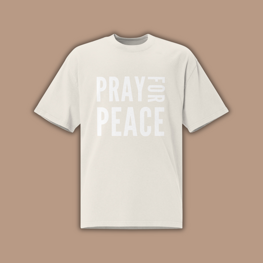 Pray for Peace Oversized T-shirt | Faded Bone