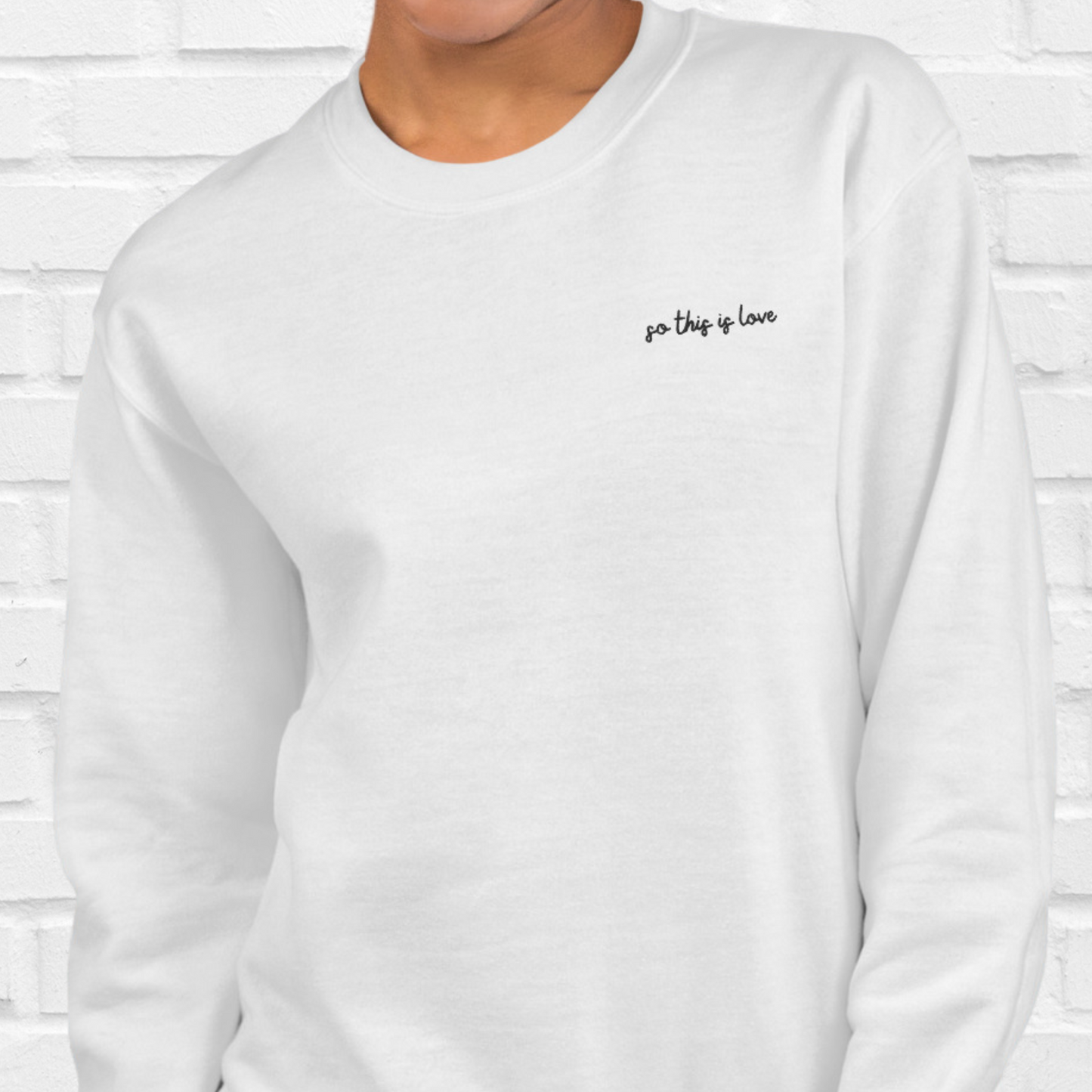 Donc c’est l’amour brodé Crewneck | Blanc