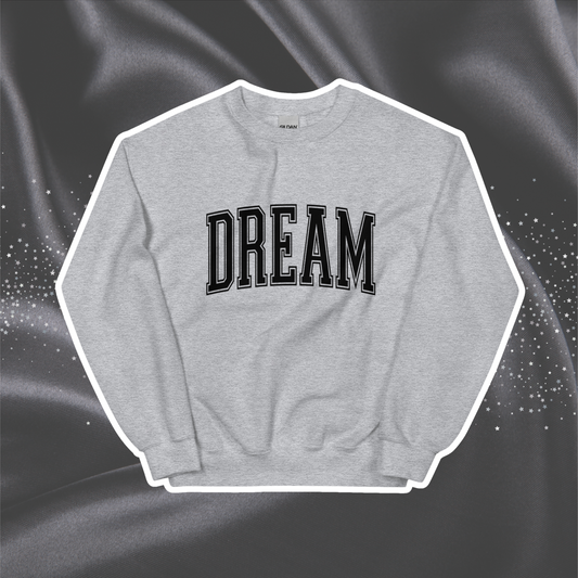 Varsity Dream Crewneck | Gray (Black Print)