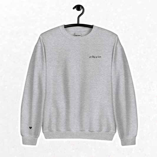 Donc c’est l’amour brodé Crewneck | Gris